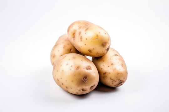 Potato, a lot of potatoes stacked, white background, isolated, cooking ingredients, cutout, product image, generative ai, Fresh tasty vegetables, Fresh ingredients