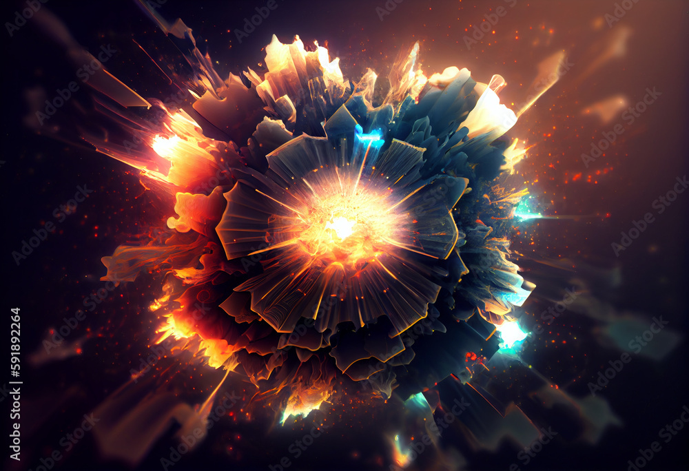 Poster beautiful abstract, surrealist interstellar gas and dust background. generative ai technology.