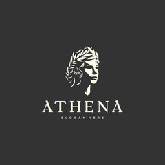 Athena the goddess vector logo illustration design - obrazy, fototapety, plakaty