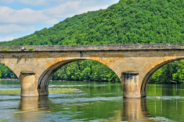 France, picturesque bridge of Castelnaud in Dordogne