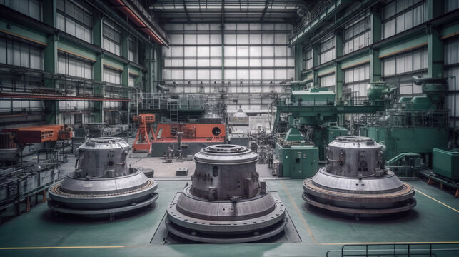 Inside the High-Tech Nuclear Facility, Uranium Enrichment and Energy Producing Machinery, Generative AI