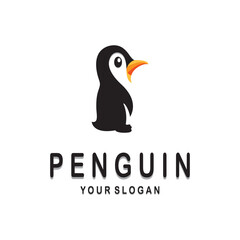 simple penguin logo design template illustration.