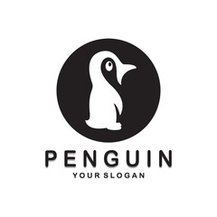simple penguin logo design template illustration.