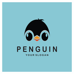 simple penguin logo design template illustration.