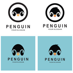 simple penguin logo design template illustration.