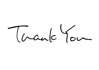 Thank You,hand lettering,black ink,vector