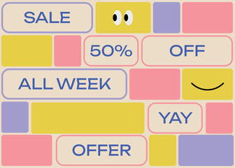 Sale banner flat sign colorful flat design