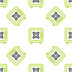 Line Boxing training paws icon isolated seamless pattern on white background. Vector