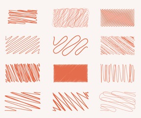 Set of hand drawn rectangles with different strokes