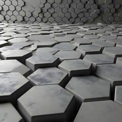 abstract 3d background hexagons black white grey wallpaper design