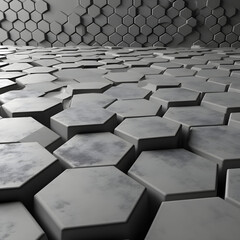 Obraz premium abstract 3d background hexagons black white grey wallpaper design
