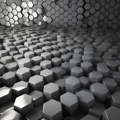 Fototapeta premium abstract 3d background hexagons black white grey wallpaper design