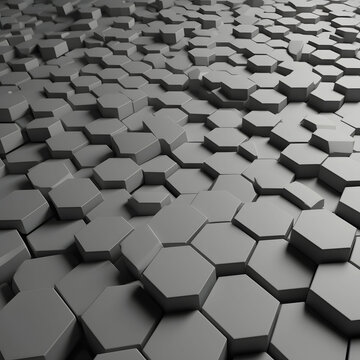 abstract 3d background hexagons black white grey wallpaper design © Jacob