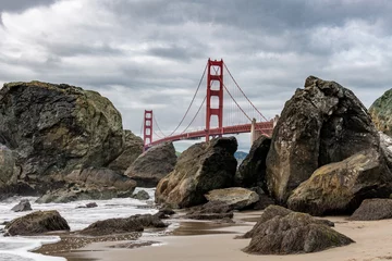 Photo sur Plexiglas Plage de Baker, San Francisco Golden Gate Bridge in San Francisco, California. Baker Beach in Background. USA
