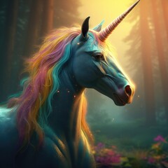 Obraz na płótnie Canvas unicorne, rainbow, 