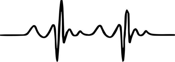 Heart beat on monitor, graph vector icon