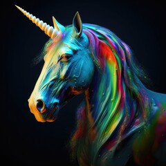Fototapeta na wymiar unicorne, rainbow, 