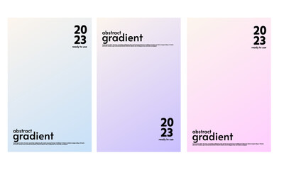 Blurred backgrounds set with modern abstract color gradient. Suitable for brochures, posters, banners, flyers and cards