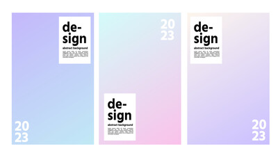 Blurred backgrounds set with modern abstract color gradient. Suitable for brochures, posters, banners, flyers and cards
