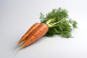 Carrot, white background, orange, green, generative ai, Fresh tasty vegetables, Fresh ingredients, cooking ingredients