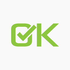 OK Typography Lettering Logo Vector Template