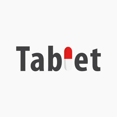 Tablet Typography Lettering Logo. Tablet Logotype
