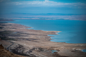 Death Sea and Mountains in Background. Israel. Landscape.