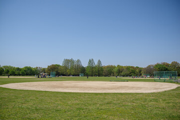野球場と青空
