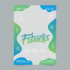 Fitness Training Nutrition Flyer Template. A clean, modern, and high-quality design of Flyer vector design. Editable and customize template flyer
