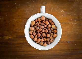 Fresh chickpeas in a cup,healthy foods.