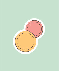 Concept Morning routine cotton pads. This illustration depicts a morning routine featuring cotton pads in a flat, vector design on a soft light green background. Vector illustration.