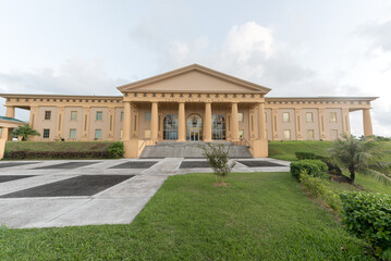 Fototapeta premium Palau National Congress. Morning Sunrise Time Shoot. Judiciary Building. The Senate of Palau. Micronesia