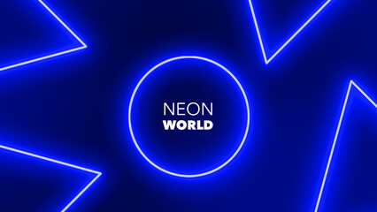 glowing neon button with text