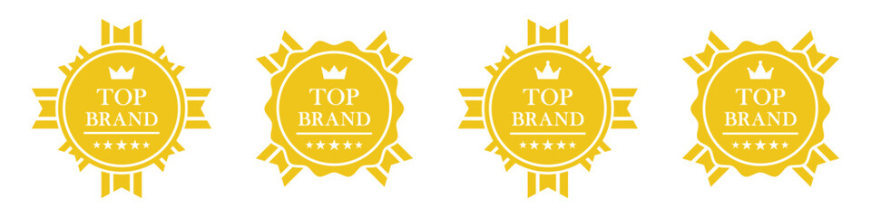 Top brand label icon, vector illustration