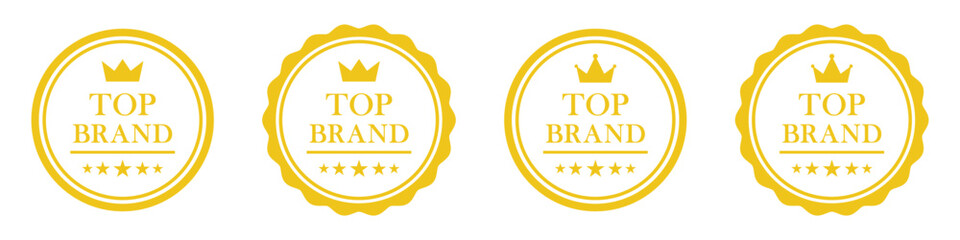 Top brand label icon, vector illustration
