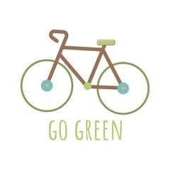 Bike and littering Go Green. Associations Sustainable development. Earth Day and World Environment Day sustainable ecology concept.