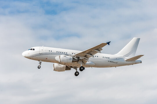 G-NOAH Acropolis Aviation Airbus a319 Landing in London Heathrow International Airport. England.