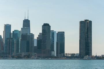 Fototapeta na wymiar Chicago Business District, Downtown, Skyscraper. Michigan Lake