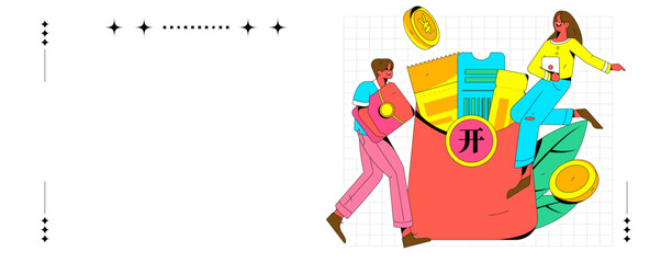 Internet finance and wealth management investment flat vector concept operation hand drawn illustration
