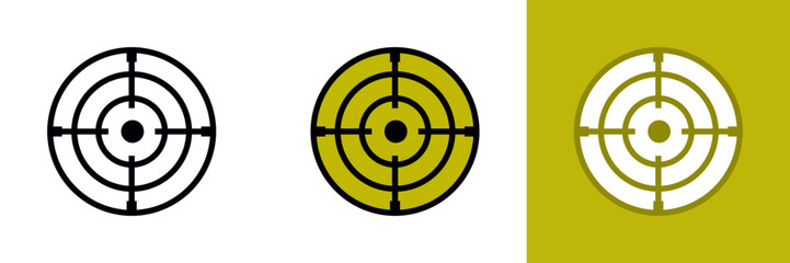 Military Sniper Target Icon, This icon represents a military sniper target, which is a circular board used for target practice and training