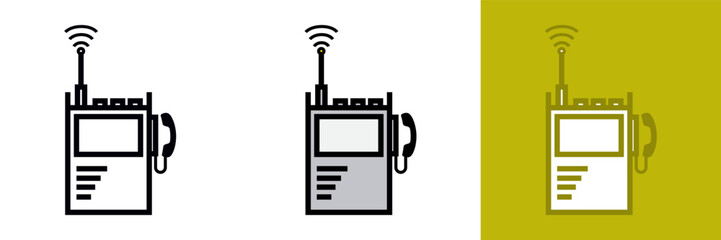 Military Radio Communication Icon, This icon represents military radio communication, which is the use of radio waves to transmit information between military personnel, vehicles, and equipment