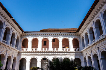 Courtyard of the Basilica of Bom Jesus in Old Goa, Goa Velha, Goa, India, Asia