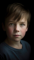 Portrait of a cute boy. AI generated