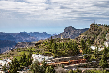 Fototapeta na wymiar Artenara, Gran Canaria, Canary Islands in Spain. Highest mountain traditional village of Grand Canary
