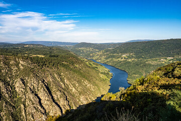 Fototapeta na wymiar View of Canyon del Sil from Balcones de Madrid in Parada de Sil in Galicia, Spain, Europe