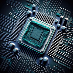 microchip processor background, network and technology