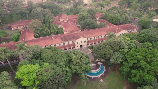 Ribeir&atilde;o Preto, S&atilde;o Paulo/Brazil - Circa February 2023: Aerial view of Sao Paulo University in Ribeirao Preto.