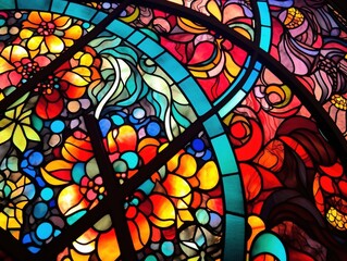 Farbenpracht: Abstrakte Glasstruktur mit lebhaften Farben und raffinierter Lichtbrechung - perfekt für Architektur, moderne Designs, Hintergründe, Generative AI