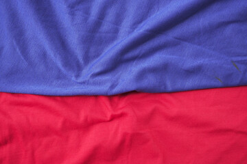 red and blue silk fabric