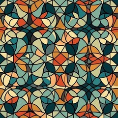 Tessellations pattern background texture design, wallpaper, seamless tile traditional, Generative AI